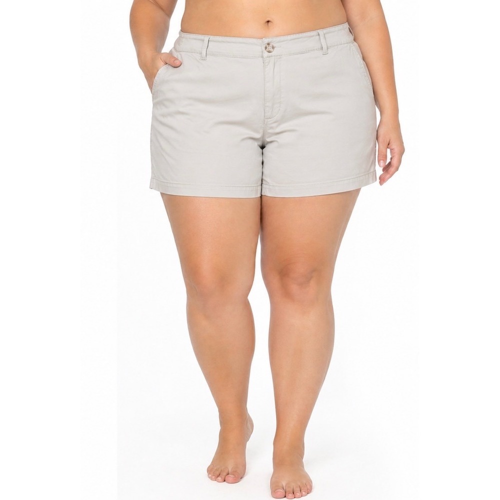 LOFT The Monroe 4" Curvy Shorts 18P Beige Khaki Chino Classic Petite Plus‎ NWT